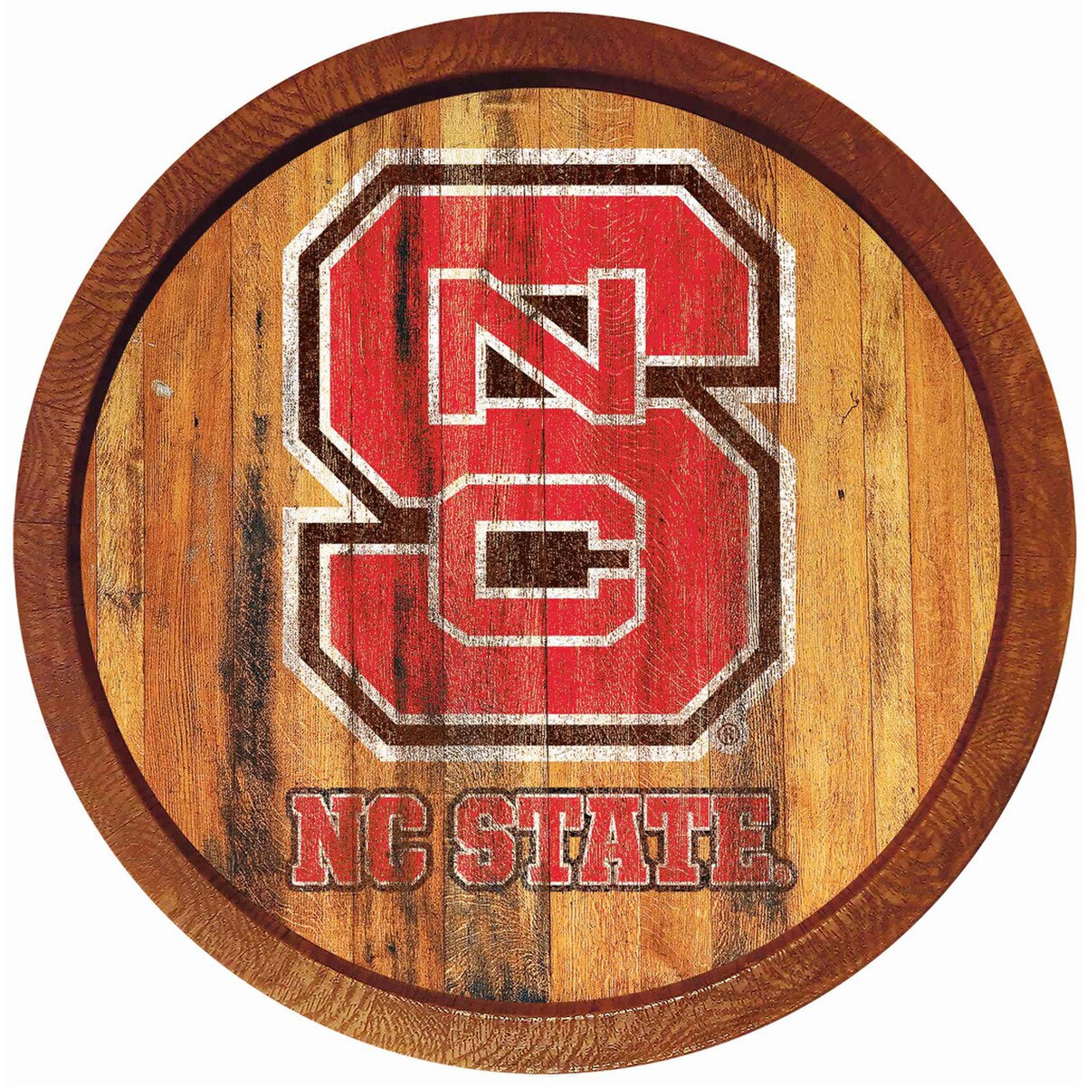 Wooden Barrel Wall Sign - Weathered